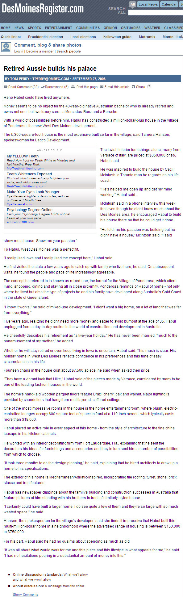 Des Moines Register Testimonial